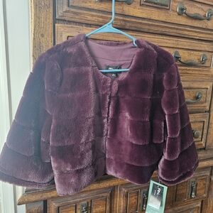 Plush Purple Faux Fur Shrug
